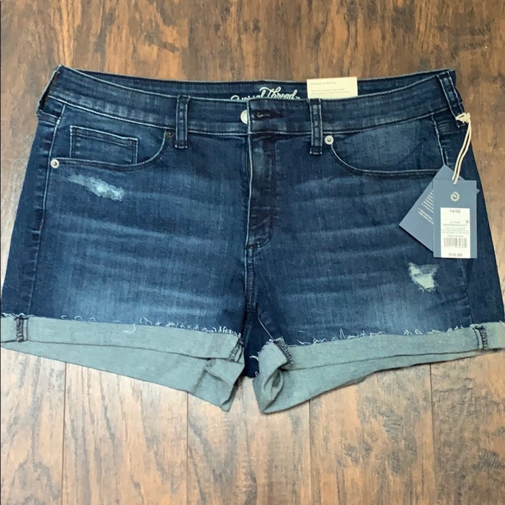 Cuffed Denim Shorts